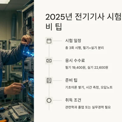2025년 전기기사 시험 일정 및 준비 팁