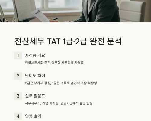 전산세무 TAT 1급·2급 난이도, 활용도, 취업 연계 완전 분석