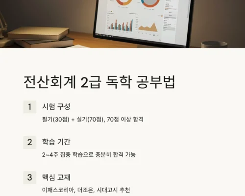 전산회계 2급 독학 공부법과 추천 교재 및 인강