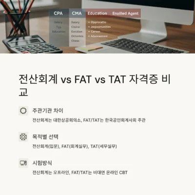 전산회계, FAT, TAT 차이점 및 자격증 선택 가이드