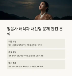 정읍사 해석 및 내신 유형