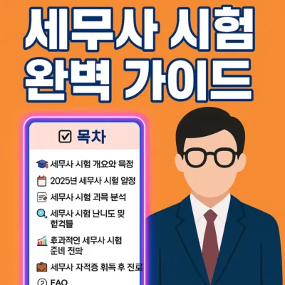 2025 세무사 시험 일정, 난이도, 과목