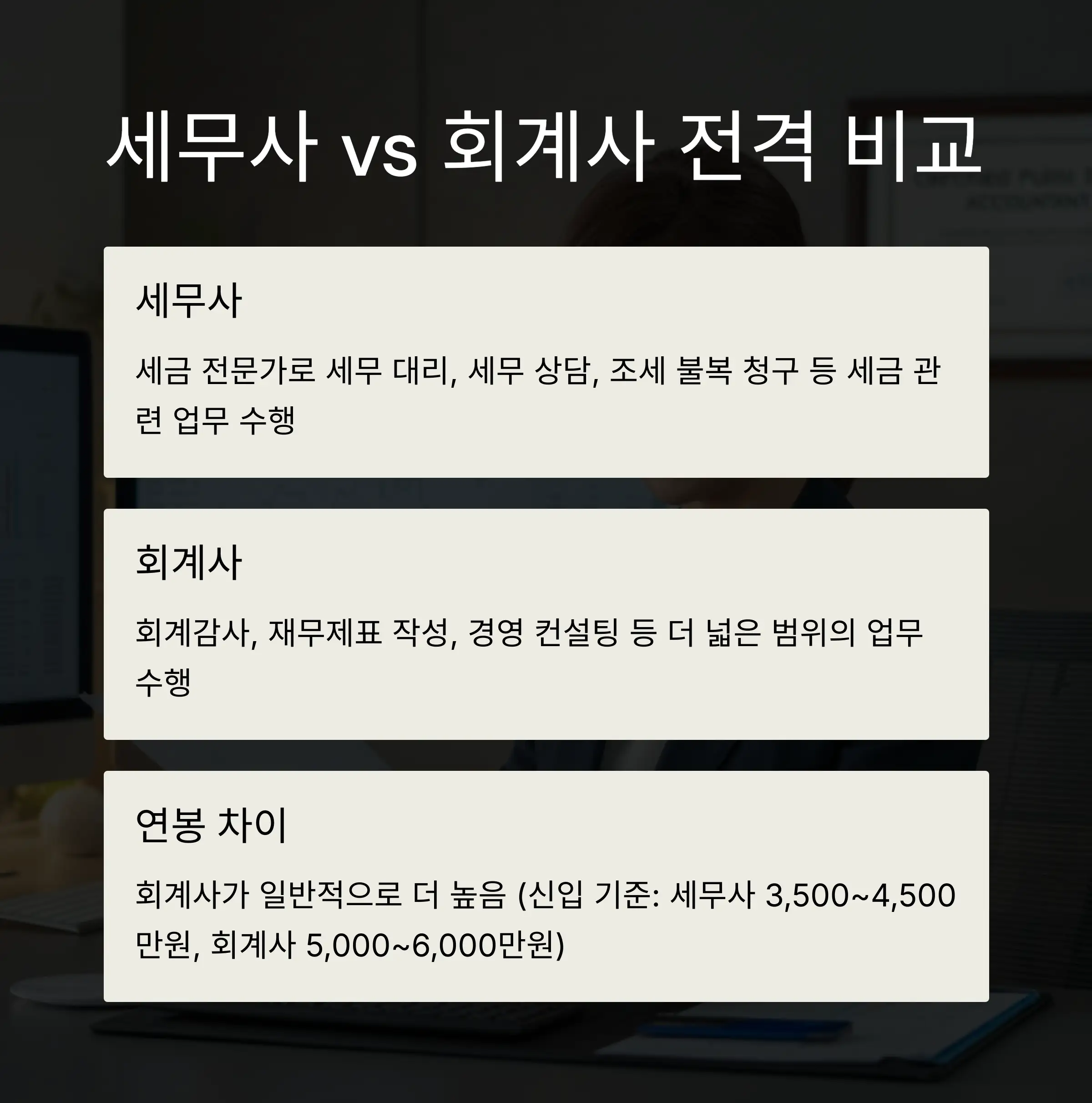 세무사와 회계사의 차이점