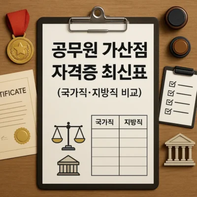 공무원 가산점 자격증 최신표 (국가직·지방직 비교)
