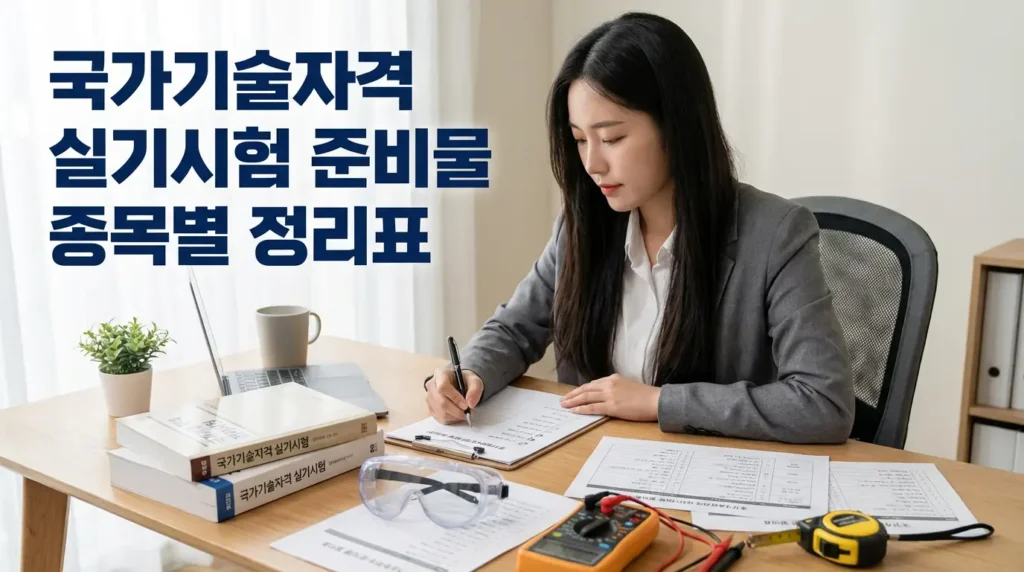 국가기술자격 실기시험 준비물 종목별 정리표