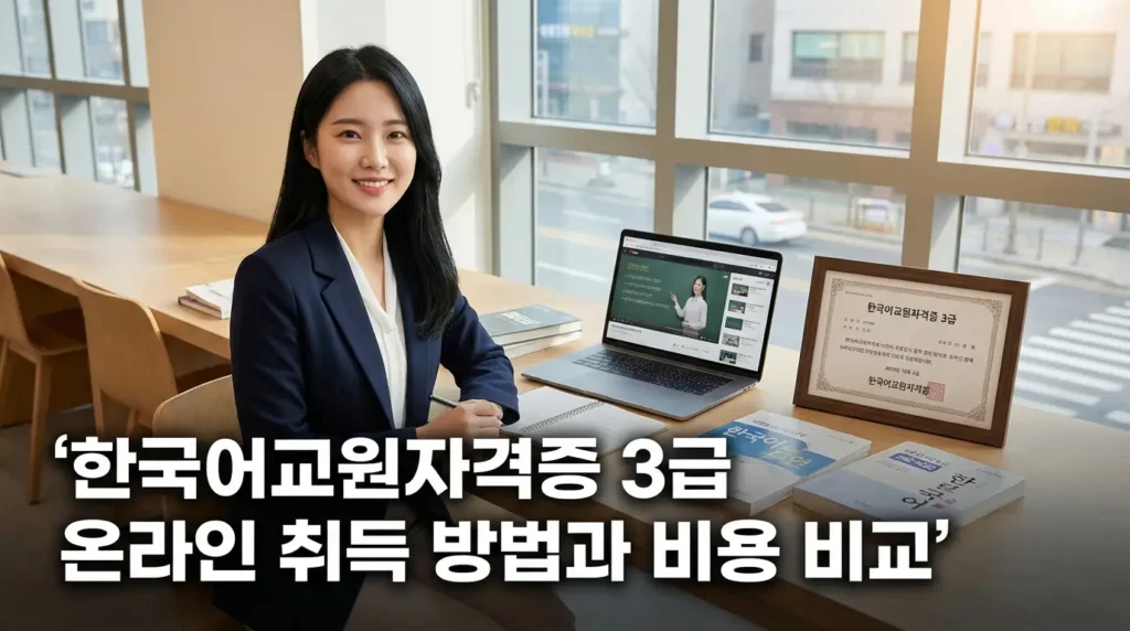 한국어교원자격증 3급 온라인 취득 방법과 비용 비교