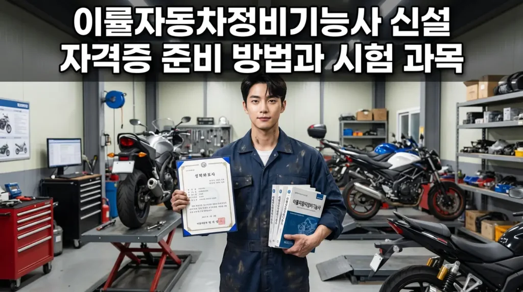 이륜자동차정비기능사 신설 자격증 준비 방법과 시험 과목